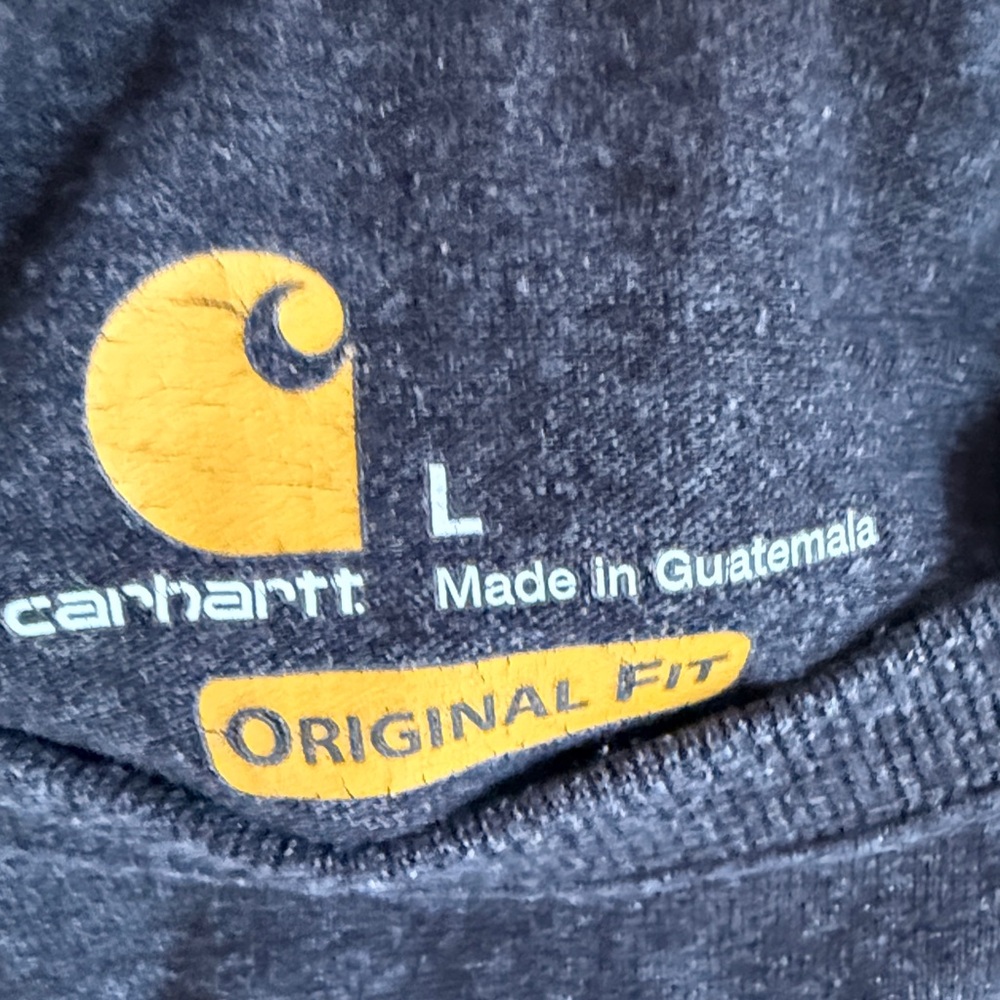 Carhartt Charcoal Tee with Yellow Logo - Picture 2 of 4